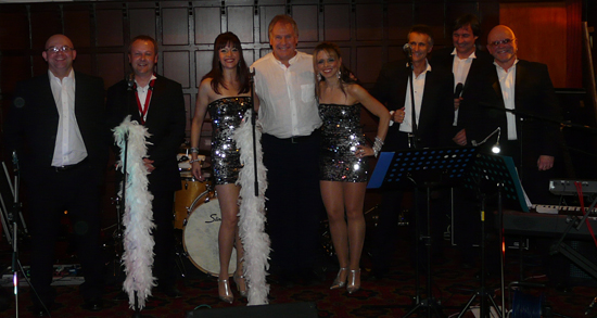 The band and us with Joe Royle - former Everton Manager